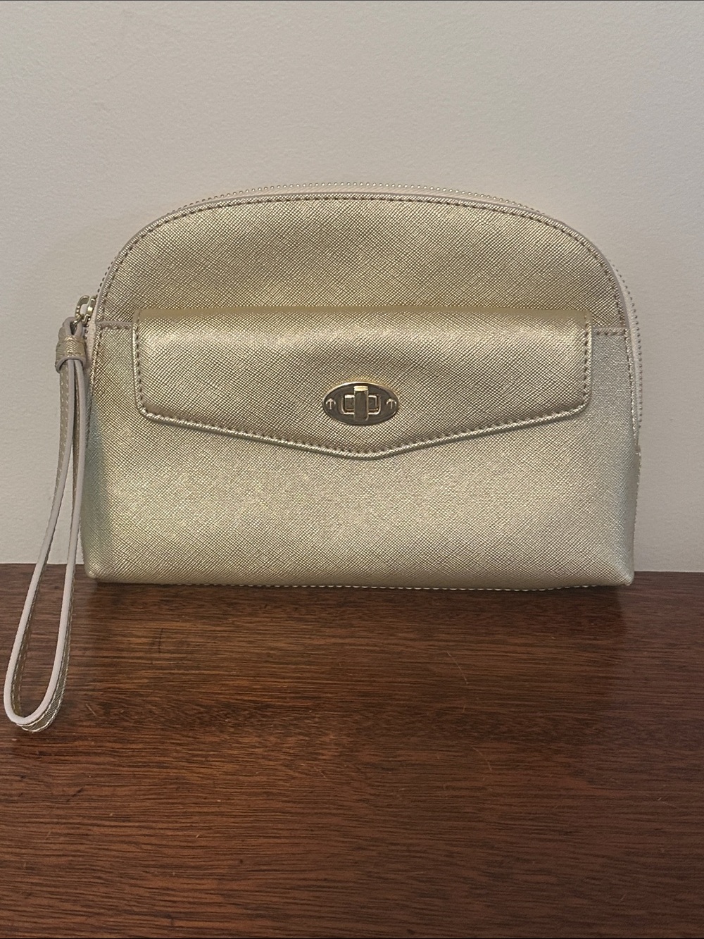 Talbots Metallic Champagne Wristlet Clutch